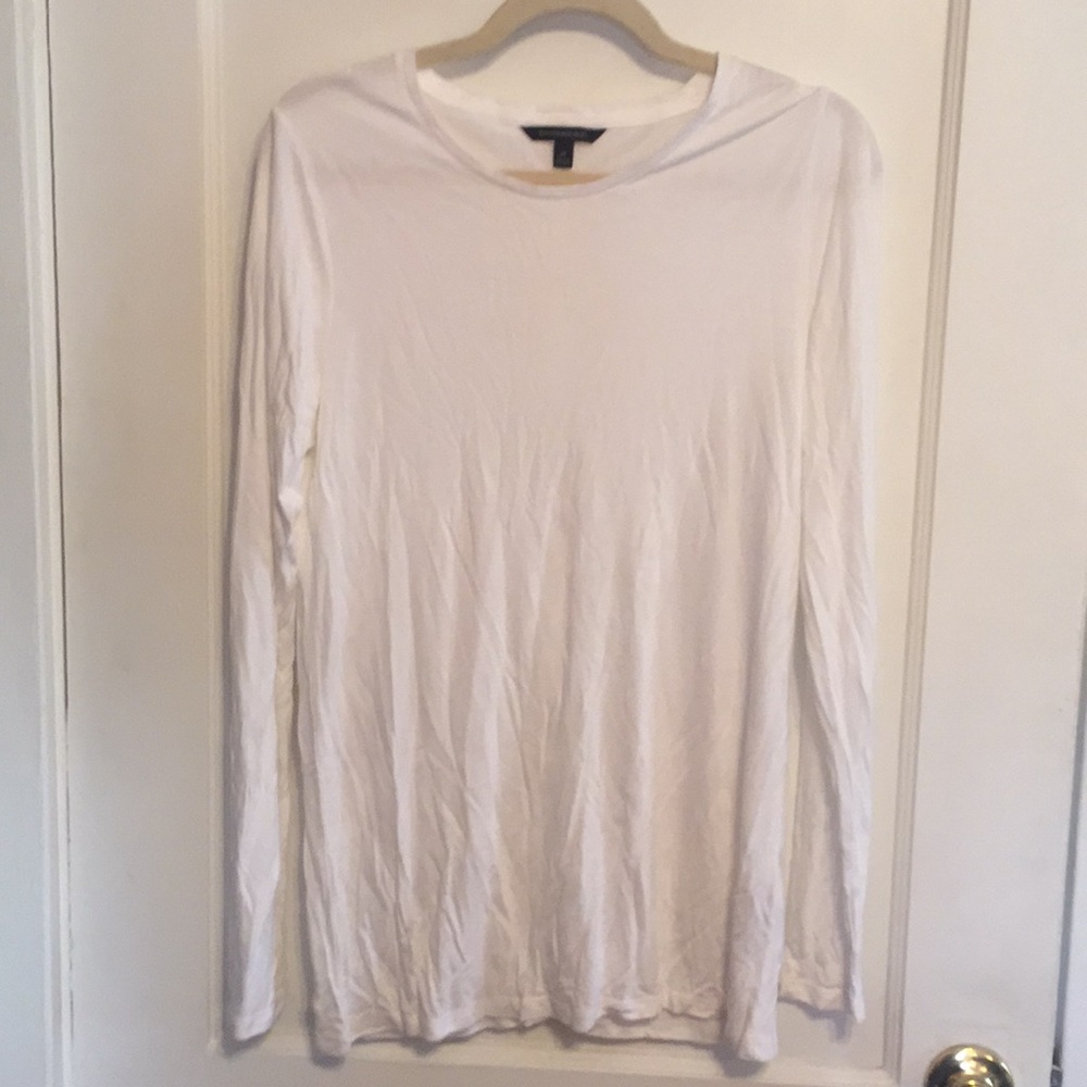 Banana Republic Basic Long Sleeve White Tee Shirt